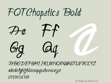 FOTChopstics-Bold Version 1.000 Font Sample