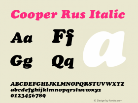 Cooper Rus Italic 001.000 Font Sample