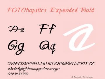 FOTChopstics-ExpandedBold Version 1.000图片样张