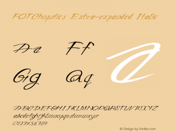 FOTChopstics-ExtraexpandedItalic Version 1.000 Font Sample