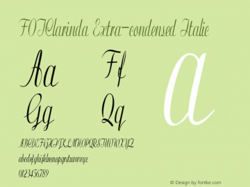 FOTClarinda-ExtracondensedItalic Version 1.000 Font Sample