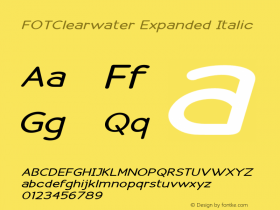FOTClearwater-ExpandedItalic Version 1.500 Font Sample