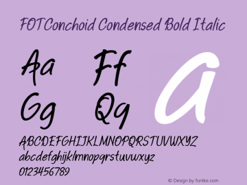 FOTConchoid-CondensedBoldItalic Version 1.000图片样张