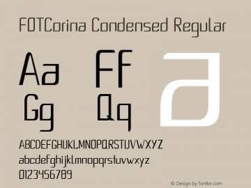 FOTCorina-CondensedRegular Version 1.000 Font Sample