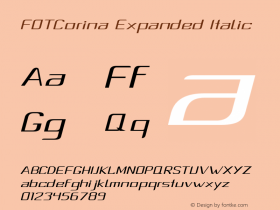 FOTCorina-ExpandedItalic Version 1.000 Font Sample