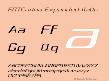 FOTCorina-ExpandedItalic Version 1.000 Font Sample