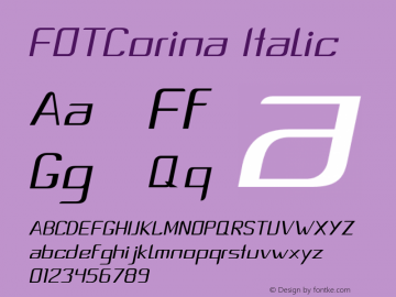 FOTCorina-Italic Version 1.000图片样张