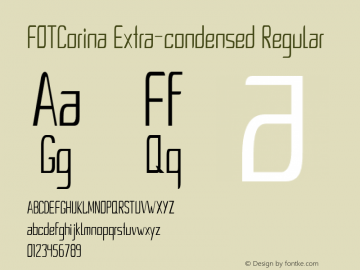 FOTCorina-ExtracondensedRegular Version 1.000 Font Sample