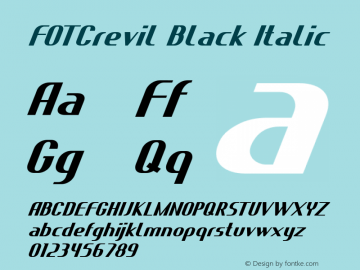 FOTCrevilBlack-Italic Version 1.000图片样张