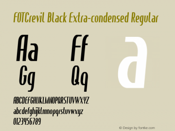 FOTCrevilBlack-ExtracondensedReg Version 1.000 Font Sample