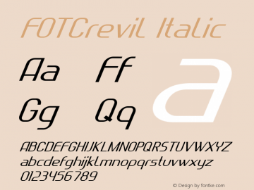 FOTCrevil-Italic Version 1.000 Font Sample