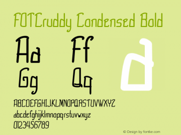 FOTCruddy-CondensedBold Version 1.000 Font Sample