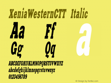 XeniaWesternCTT Italic 1.000.000图片样张