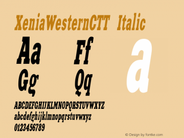 XeniaWesternCTT Italic 1.000.000图片样张