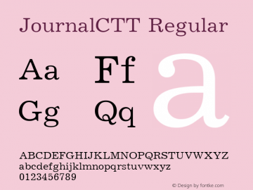 JournalCTT Regular 1.000.000 Font Sample