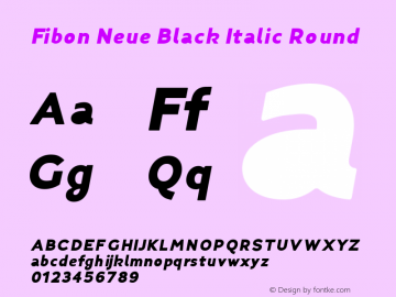 Fibon Neue Black Italic Round Version 1.0 Font Sample