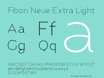 Fibon Neue Extra Light Version 1.0图片样张