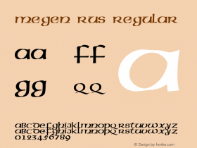 Megen Rus Regular 001.001 Font Sample