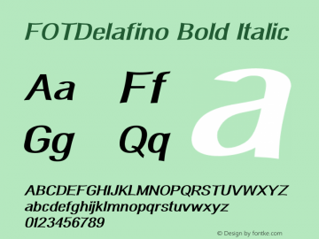 FOTDelafino-BoldItalic Version 1.000 Font Sample