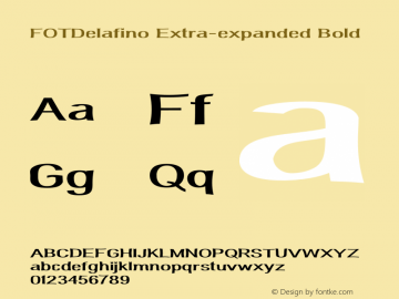FOTDelafino-ExtraexpandedBold Version 1.000 Font Sample