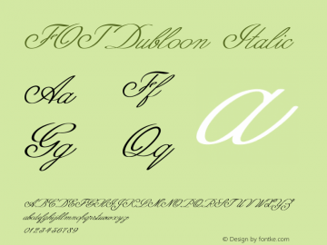 FOTDubloon-Italic Version 1.000 Font Sample