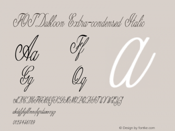 FOTDubloon-ExtracondensedItalic Version 1.000 Font Sample