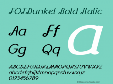 FOTDunkel-BoldItalic Version 1.000 Font Sample