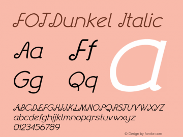 FOTDunkel-Italic Version 1.000图片样张