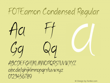 FOTEamon-CondensedRegular Version 1.500 Font Sample