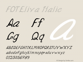 FOTEliva-Italic Version 1.000图片样张