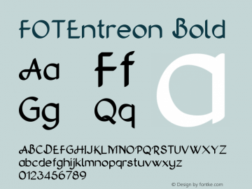 FOTEntreon-Bold Version 1.000 Font Sample