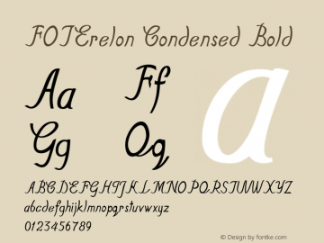 FOTErelon-CondensedBold Version 1.000 Font Sample