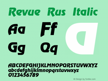 Revue Rus Italic 001.000 Font Sample