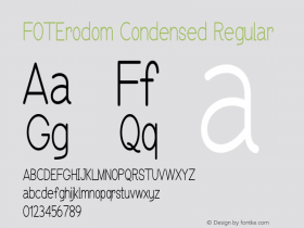 FOTErodom-CondensedRegular Version 1.000 Font Sample