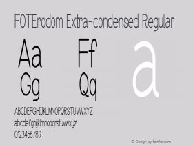 FOTErodom-ExtracondensedRegular Version 1.000 Font Sample