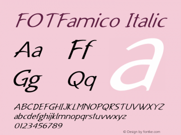FOTFamico-Italic Version 1.000图片样张