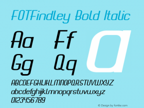 FOTFindley-BoldItalic Version 1.000 Font Sample