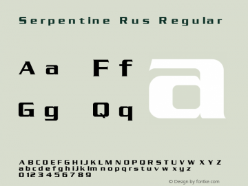 Serpentine Rus Regular 1.0 Thu Jun 17 18:52:40 1993 Font Sample