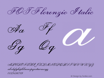 FOTFlorenzio-Italic Version 1.000 Font Sample