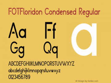 FOTFloridon-CondensedRegular Version 1.000 Font Sample