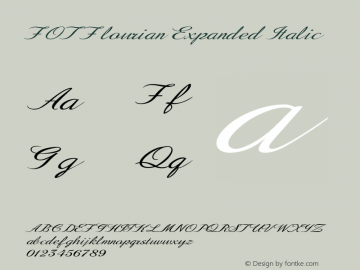 FOTFlourian-ExpandedItalic Version 1.000 Font Sample