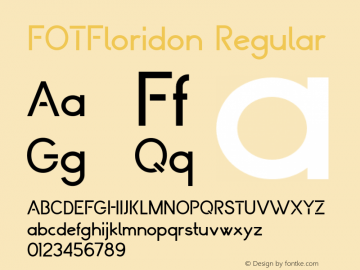 FOTFloridon Version 1.000 Font Sample