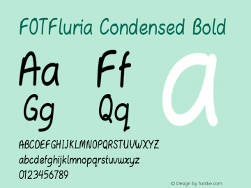 FOTFluria-CondensedBold Version 1.000 Font Sample