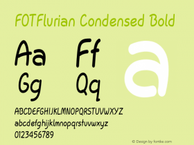 FOTFlurian-CondensedBold Version 1.000 Font Sample