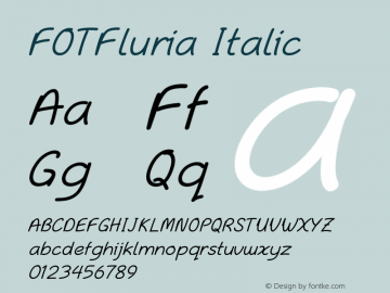 FOTFluria-Italic Version 1.000 Font Sample