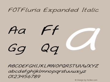 FOTFluria-ExpandedItalic Version 1.000 Font Sample