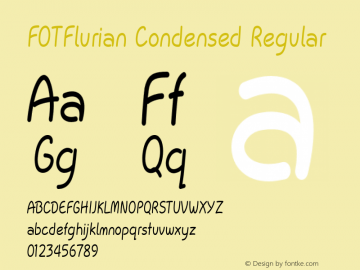 FOTFlurian-CondensedRegular Version 1.000 Font Sample