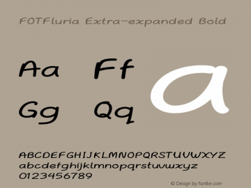 FOTFluria-ExtraexpandedBold Version 1.000 Font Sample