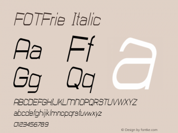 FOTFrie-Italic Version 1.000图片样张