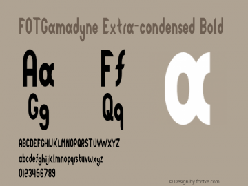 FOTGamadyne-ExtracondensedBold Version 1.000图片样张